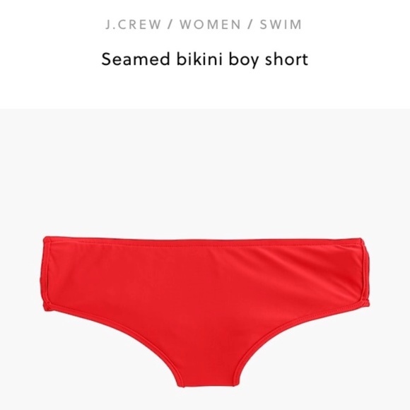 J. Crew Swim J Crew Seamed Boy Short Bikini Bottom In Red Medium